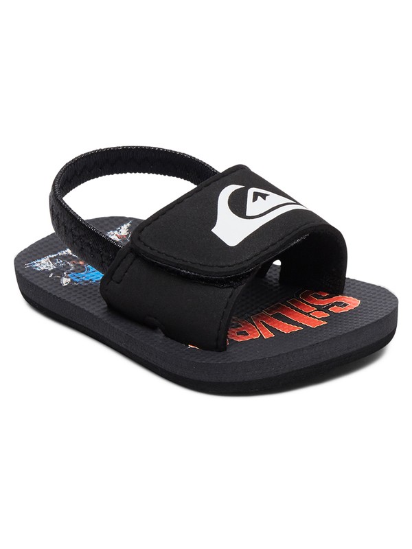 quiksilver, Baby Molokai Layback Slip-On Sandals, BLACK/GREY/RED (xksr) 0 Baby Molokai Layback Slip-On Sandals Black AQIL100007 Quiksilver