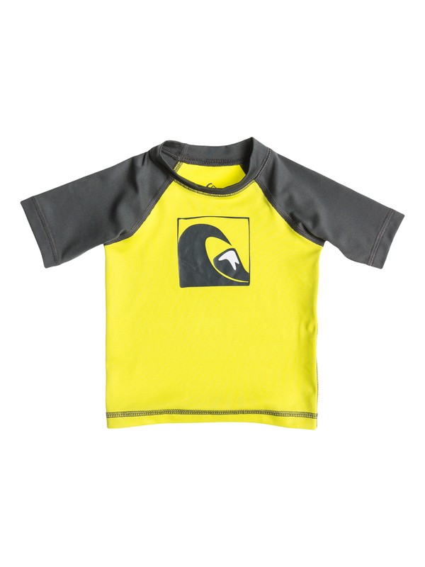 quiksilver, Baby Main Peak Short Sleeve Rashguard, DARK SHADOW/SULPHUR SPRINGS (xkkg) 0 Baby Main Peak Short Sleeve Rashguard AQIWR03000 Quiksilver