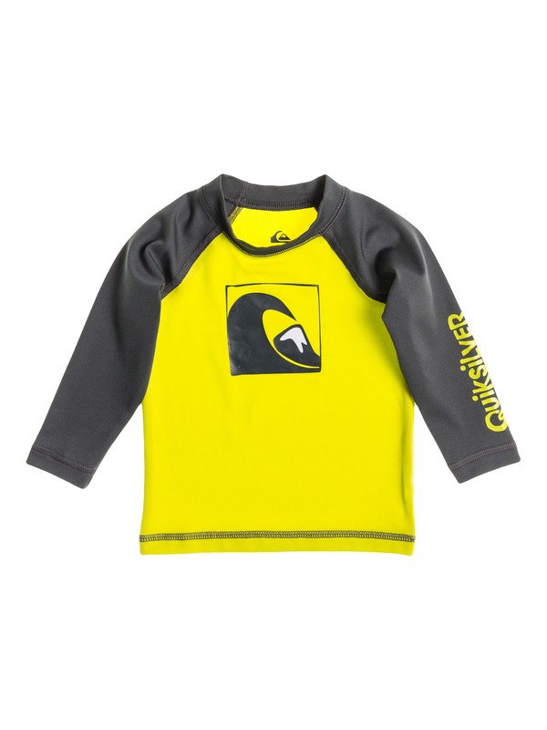 quiksilver, Baby Main Peak Long Sleeve Rashguard, DARK SHADOW/SULPHUR SPRINGS (xkkg) 0 Baby Main Peak Long Sleeve Rashguard AQIWR03001 Quiksilver