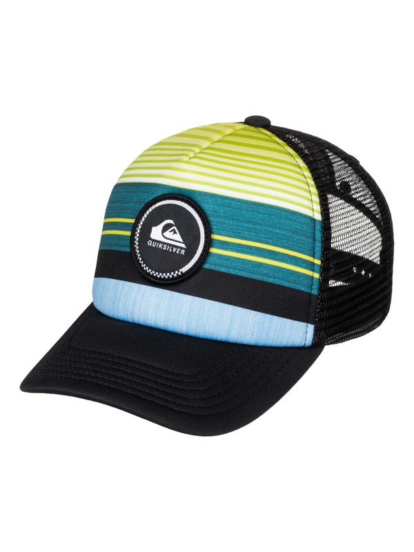 quiksilver, Striped Vee - Trucker Cap, MOROCCAN BLUE (bsg0) 0 Striped Vee - Trucker Cap AQKHA03153 Quiksilver