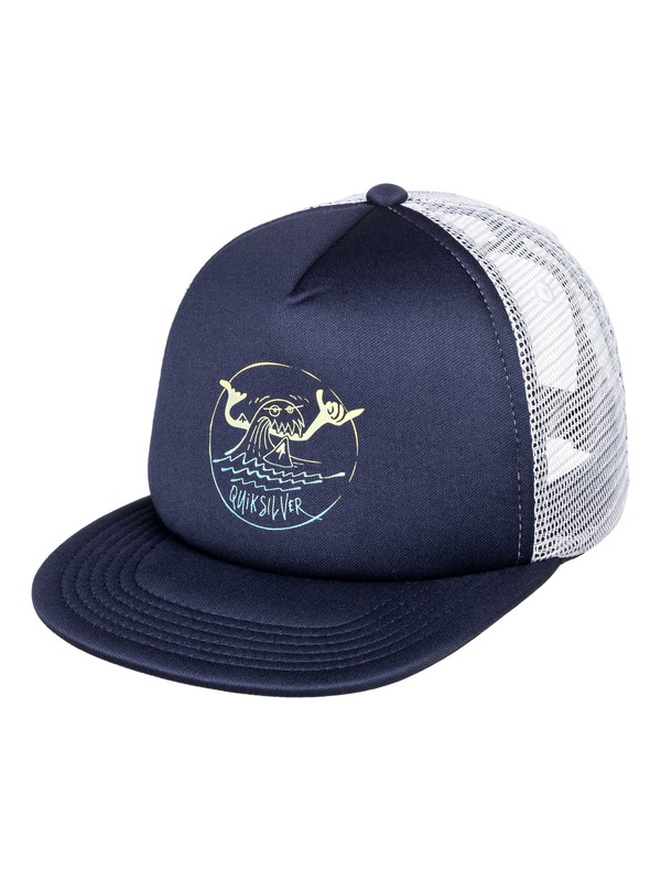 quiksilver, Boy's 2-7 Mini Snarl Trucker Hat, NAVY BLAZER (byj0) 0 Boy's 2-7 Mini Snarl Trucker Hat Blue AQKHA03212 Quiksilver