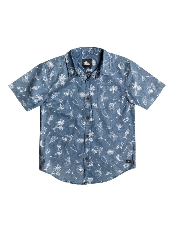 quiksilver, Boys 2-4 Doodle Short Sleeve Shirt, DARK DENIM (brq0) 0 Boys 2-4 Doodle Short Sleeve Shirt AQKWT03003 Quiksilver