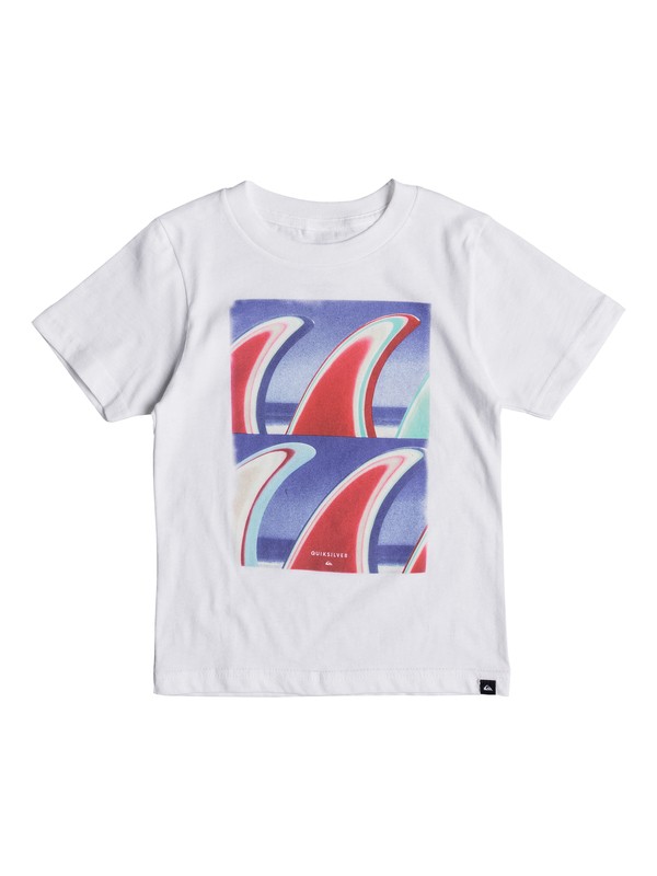 quiksilver, Boys 2 - 7 Fin Fanatic Tee, WHITE (wbb0) 0 Boys 2 - 7 Fin Fanatic Tee White AQKZT03303 Quiksilver