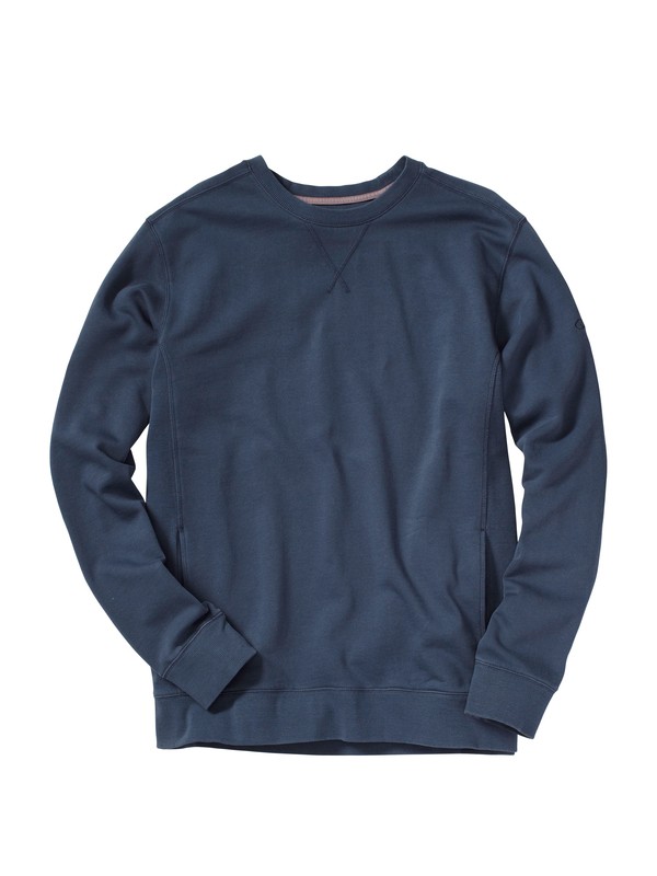 quiksilver, Men's Capsize Crew Pullover Sweatshirt, MIDNIGHT BLUE (bsl0) 0 Men's Capsize Crew Pullover Sweatshirt AQMFT00014 Quiksilver