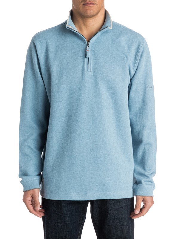 quiksilver, Point Sur 3 1/4 Zip Sweatshirt, REAL TEAL (bpr0) 0 Point Sur 3 1/4 Zip Sweatshirt AQMFT03015 Quiksilver