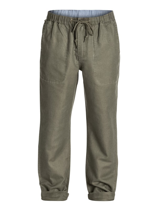 quiksilver, Waterman Antigua Linen Pants, GRAPE LEAF (cre0) 0 Waterman Antigua Linen Pants AQMNP03007 Quiksilver