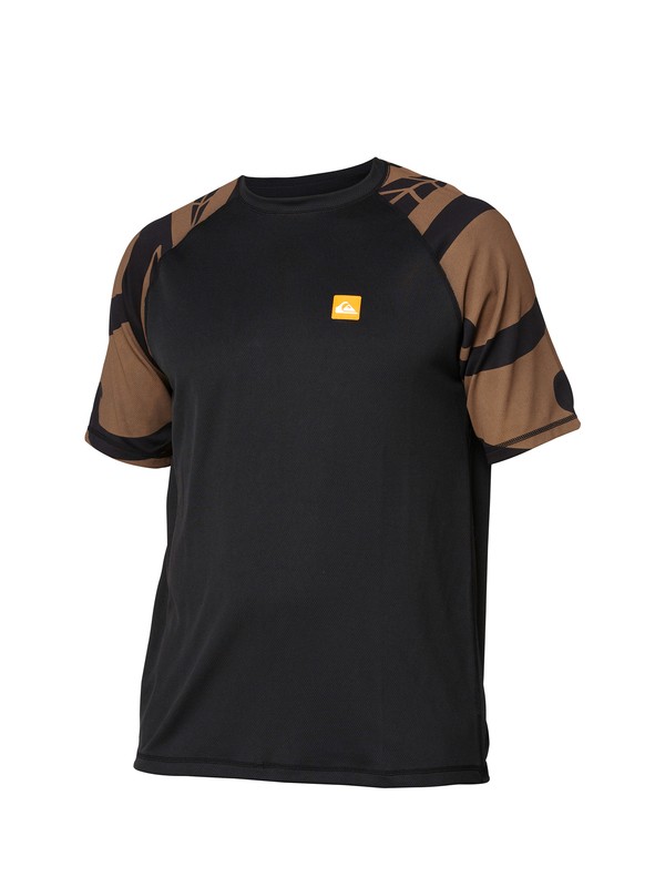 quiksilver, Men's Pacific SS Rashguard, BLACK (blk) 0 Men's Pacific SS Rashguard AQMWR00005 Quiksilver