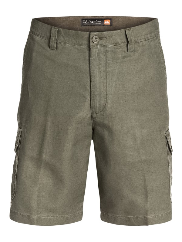 quiksilver, Men's Cape Cod Linen Cotton Cargo Shorts, GRAPE LEAF (cre0) 0 Men's Cape Cod Linen Cotton Cargo Shorts AQMWS03045 Quiksilver