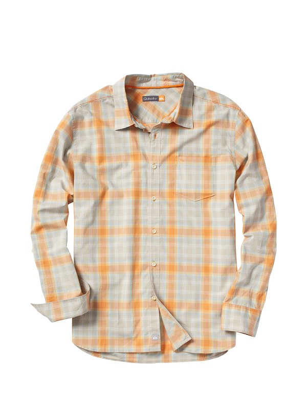 quiksilver, Men's North Pier Long Sleeve Shirt, O.C. ORANGE (nlz0) 0 Men's North Pier Long Sleeve Shirt AQMWT00020 Quiksilver