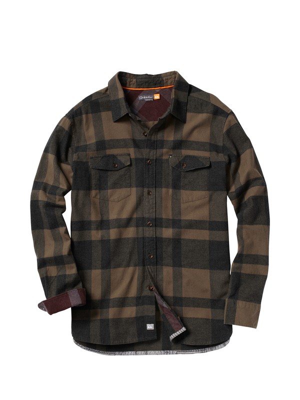 quiksilver, Men's Beacon Point Long Sleeve Flannel Shirt, BLACK (kvj0) 0 Men's Beacon Point Long Sleeve Flannel Shirt AQMWT00022 Quiksilver