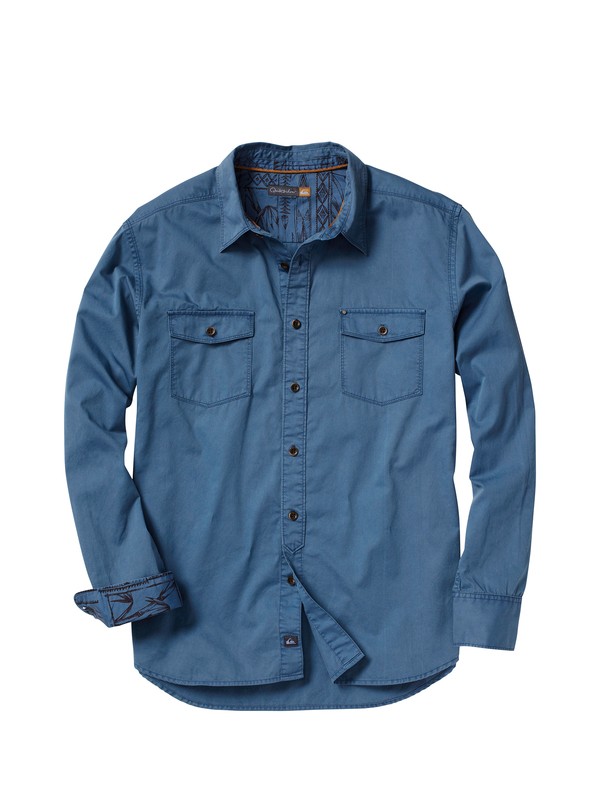 quiksilver, Men's Crosswaves Long Sleeve Shirt, SURF (bnt0) 0 Men's Crosswaves Long Sleeve Shirt AQMWT00030 Quiksilver