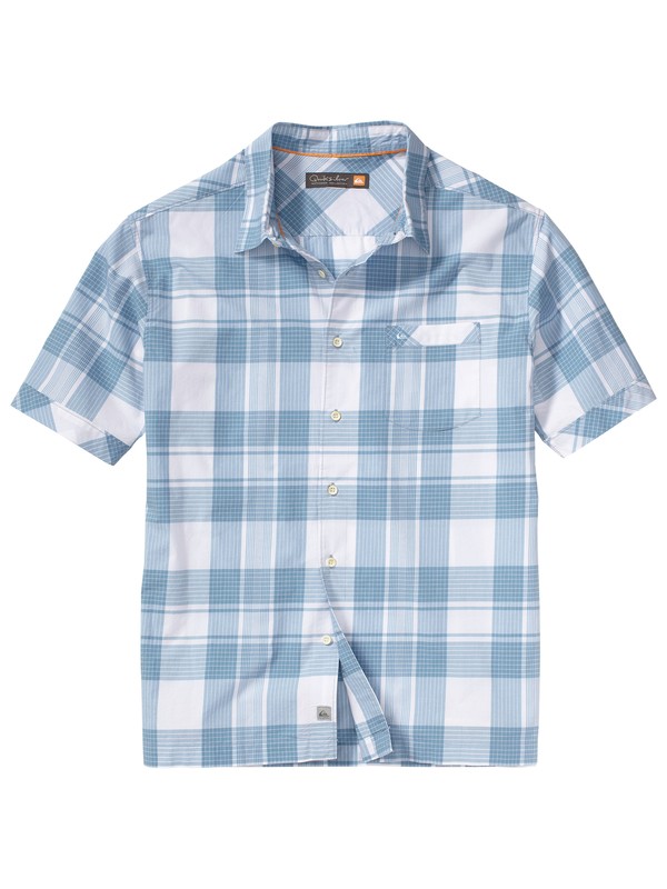quiksilver, Men's Seal Beach Short Sleeve Shirt, ATOLL BLUE (bhc0) 0 Men's Seal Beach Short Sleeve Shirt AQMWT00055 Quiksilver