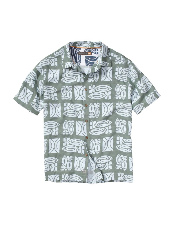 quiksilver, Men's Lahaina Short Sleeve Shirt, ISLAND (bfg0) 0 Men's Lahaina Short Sleeve Shirt AQMWT00062 Quiksilver
