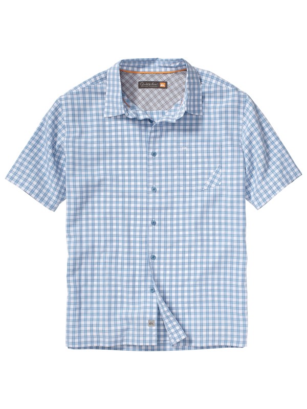 quiksilver, Men's Topsail Beach Short Sleeve Shirt, ATOLL BLUE (bhc0) 0 Men's Topsail Beach Short Sleeve Shirt AQMWT00075 Quiksilver