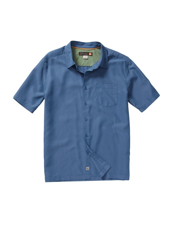 quiksilver, Men's Kings Cliff Short Sleeve Shirt, LAKE (bqp0) 0 Men's Kings Cliff Short Sleeve Shirt AQMWT00101 Quiksilver