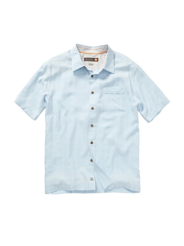 quiksilver, Men's White Cliff Short Sleeve Shirt, CIELO (bfa0) 0 Men's White Cliff Short Sleeve Shirt AQMWT00145 Quiksilver