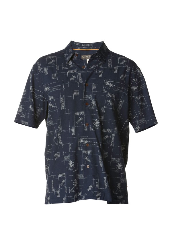 quiksilver, Men's Bayview Short Sleeve Shirt, NIGHT (bsn0) 0 Men's Bayview Short Sleeve Shirt AQMWT00153 Quiksilver