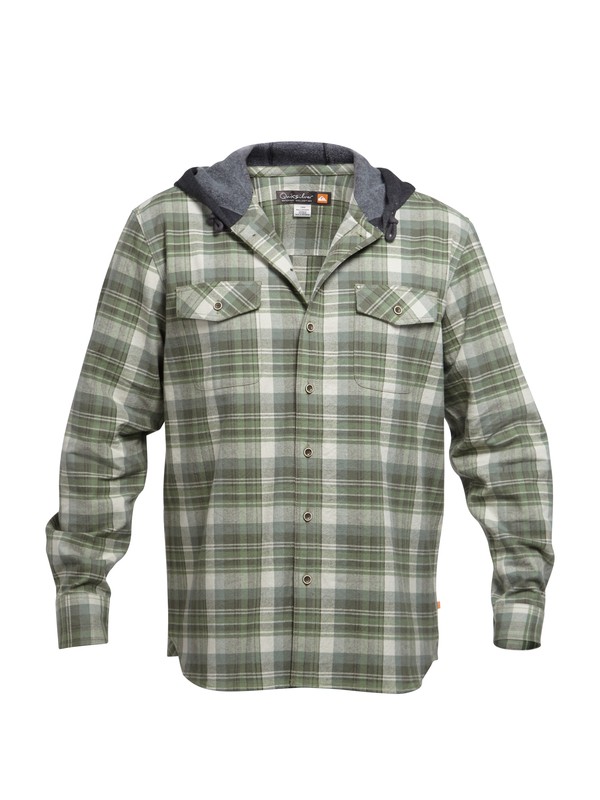 quiksilver, Waterman Multnomah Falls Flannel Long Sleeve Shirt, MILITARY GREEN (cqy0) 0 Waterman Multnomah Falls Flannel Long Sleeve Shirt AQMWT03017 Quiksilver