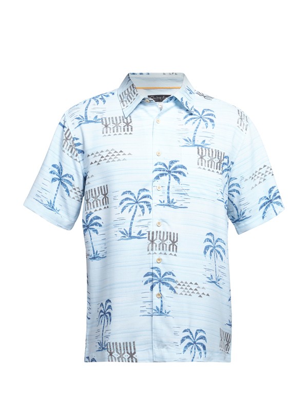 quiksilver, Men's Waipio Cove Short Sleeve Shirt, ISLAND (bfg0) 0 Men's Waipio Cove Short Sleeve Shirt AQMWT03027 Quiksilver