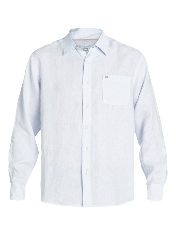 quiksilver, Men's Burgess Bay Long Sleeve Linen Shirt, ISLAND (bfg0) 0 Men's Burgess Bay Long Sleeve Linen Shirt AQMWT03040 Quiksilver