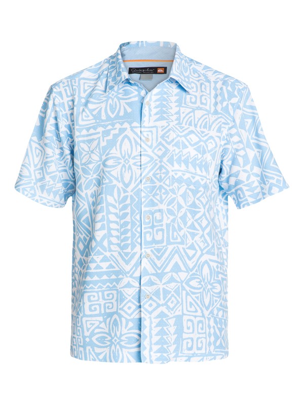 quiksilver, Men's Bells Beach Short Sleeve Shirt, AZURE (bgr0) 0 Men's Bells Beach Short Sleeve Shirt AQMWT03053 Quiksilver