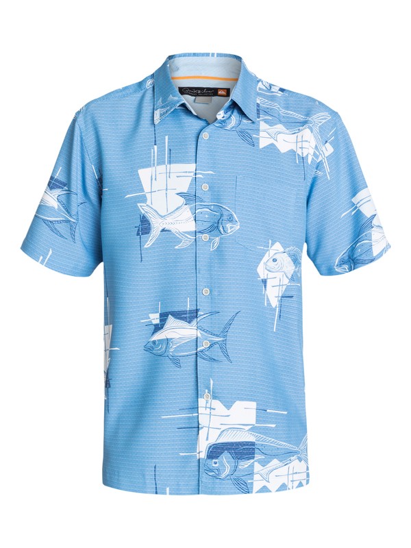 quiksilver, Men's San Miguel Short Sleeve Shirt, WAVE (bll0) 0 Men's San Miguel Short Sleeve Shirt AQMWT03072 Quiksilver