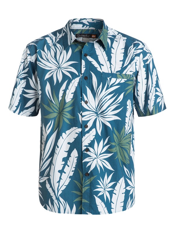 quiksilver, Men's Aventura Short Sleeve Shirt, REAL TEAL (bpr0) 0 Men's Aventura Short Sleeve Shirt AQMWT03090 Quiksilver