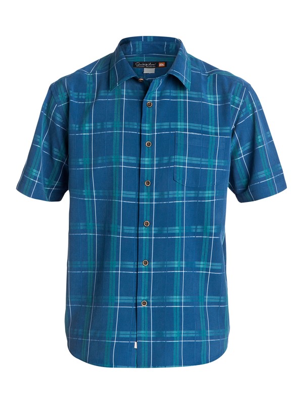 quiksilver, Men's York Harbor Short Sleeve Shirt, ESTATE BLUE (bsw0) 0 Men's York Harbor Short Sleeve Shirt AQMWT03096 Quiksilver