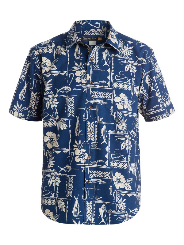 quiksilver, Men's Seagate Short Sleeve Shirt, ESTATE BLUE (bsw0) 0 Men's Seagate Short Sleeve Shirt AQMWT03100 Quiksilver