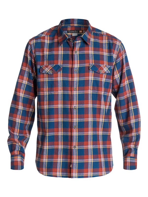 quiksilver, Men's Forest Beach Long Sleeve Flannel Shirt, ESTATE BLUE (bsw0) 0 Men's Forest Beach Long Sleeve Flannel Shirt AQMWT03101 Quiksilver