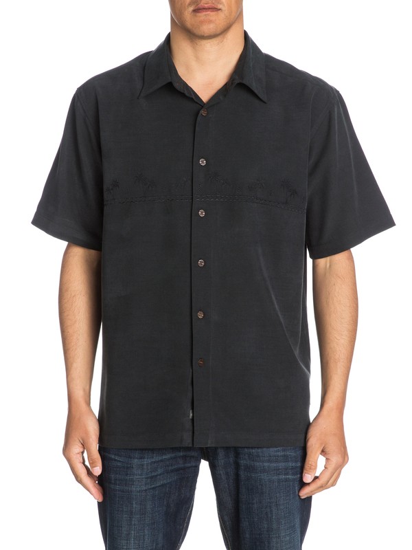 quiksilver, Waterman Tahiti Palms Short Sleeve Shirt, BLACK (kvj0) 0 Waterman Tahiti Palms Short Sleeve Shirt Black AQMWT03108 Quiksilver