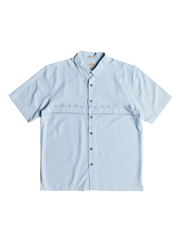 quiksilver, Waterman Tahiti Palms Short Sleeve Shirt, CRYSTAL BLUE (bfa0) 0 Waterman Tahiti Palms Short Sleeve Shirt Blue AQMWT03108 Quiksilver