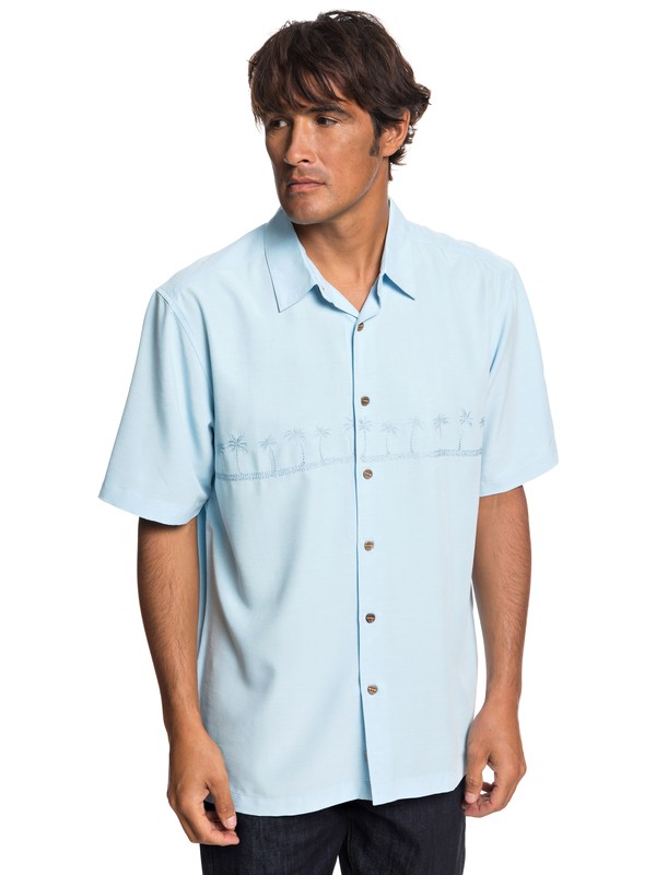 quiksilver, Waterman Tahiti Palms Short Sleeve Shirt, CRYSTAL BLUE (bfa0) 0 Waterman Tahiti Palms Short Sleeve Shirt Blue AQMWT03108 Quiksilver