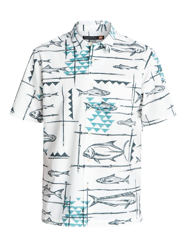 quiksilver, Men's Reelin Short Sleeve Shirt, WHITE (wbb0) 0 Men's Reelin Short Sleeve Shirt AQMWT03130 Quiksilver