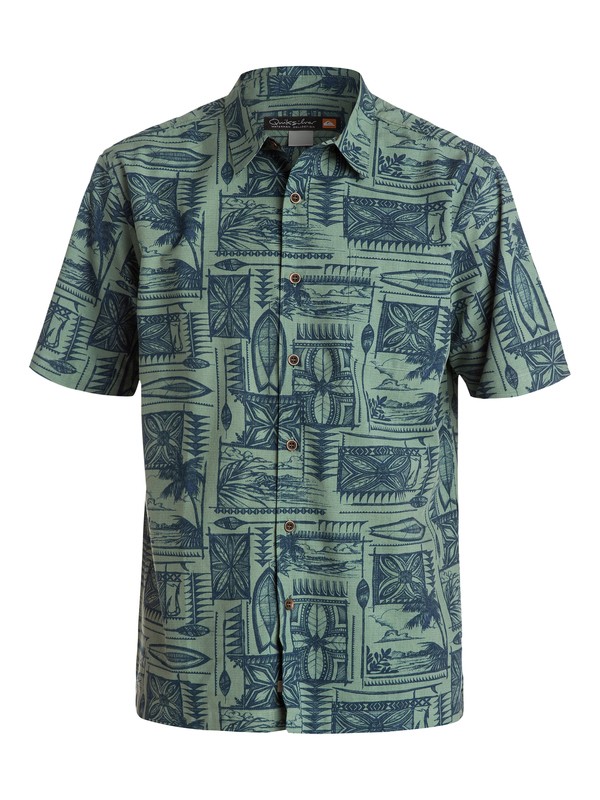 quiksilver, Men's Kalae Short Sleeve Shirt, WREATH (gnb0) 0 Men's Kalae Short Sleeve Shirt AQMWT03131 Quiksilver