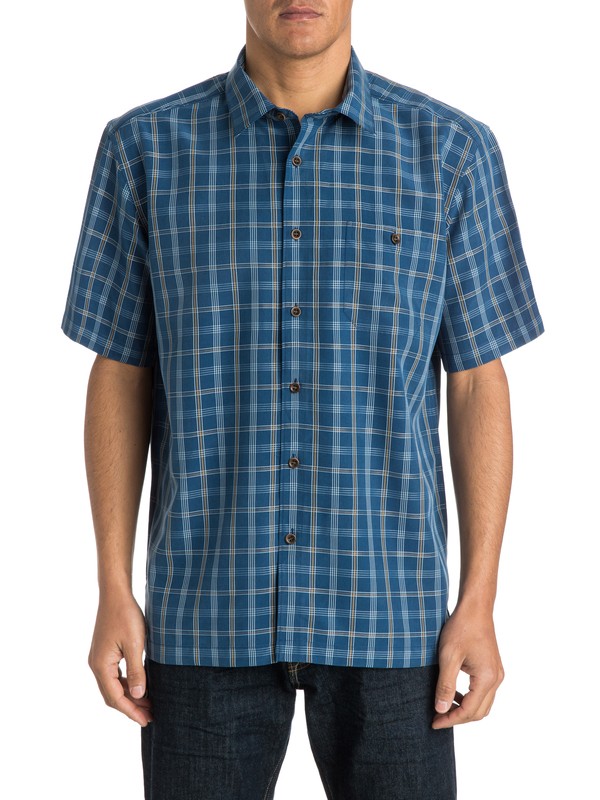 quiksilver, Men's Port Ludlow Short Sleeve Shirt, ESTATE BLUE (bsw0) 0 Men's Port Ludlow Short Sleeve Shirt AQMWT03136 Quiksilver