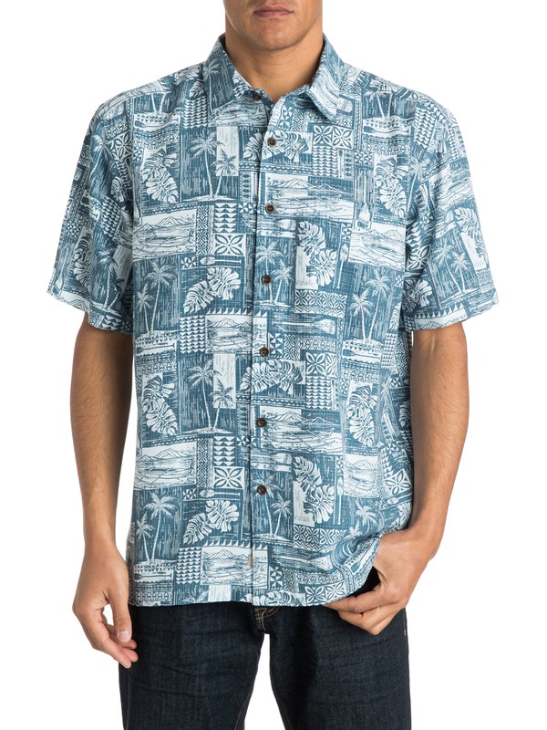 quiksilver, Men's Oak Harbor Short Sleeve Shirt, REAL TEAL (bpr0) 0 Men's Oak Harbor Short Sleeve Shirt AQMWT03140 Quiksilver
