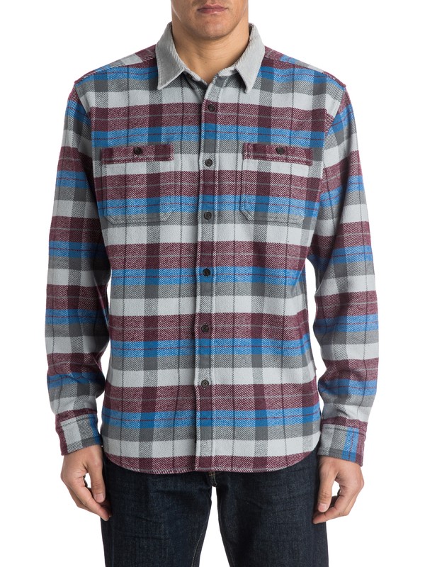 quiksilver, Men's Frankfort Long Sleeve Shirt, CARBON (kns0) 0 Men's Frankfort Long Sleeve Shirt AQMWT03143 Quiksilver