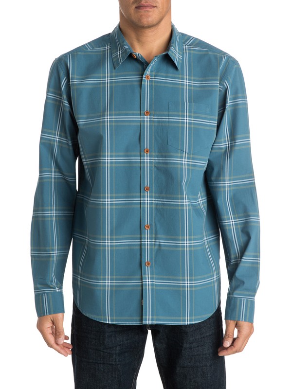 quiksilver, Men's Bahia Long Sleeve Shirt, REAL TEAL (bpr0) 0 Men's Bahia Long Sleeve Shirt AQMWT03147 Quiksilver