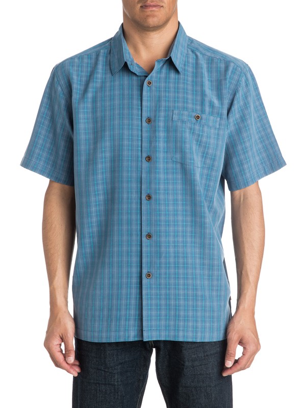 quiksilver, Mens Banyon Short Sleeve Shirt, ENSIGN BLUE (brd0) 0 Mens Banyon Short Sleeve Shirt AQMWT03165 Quiksilver