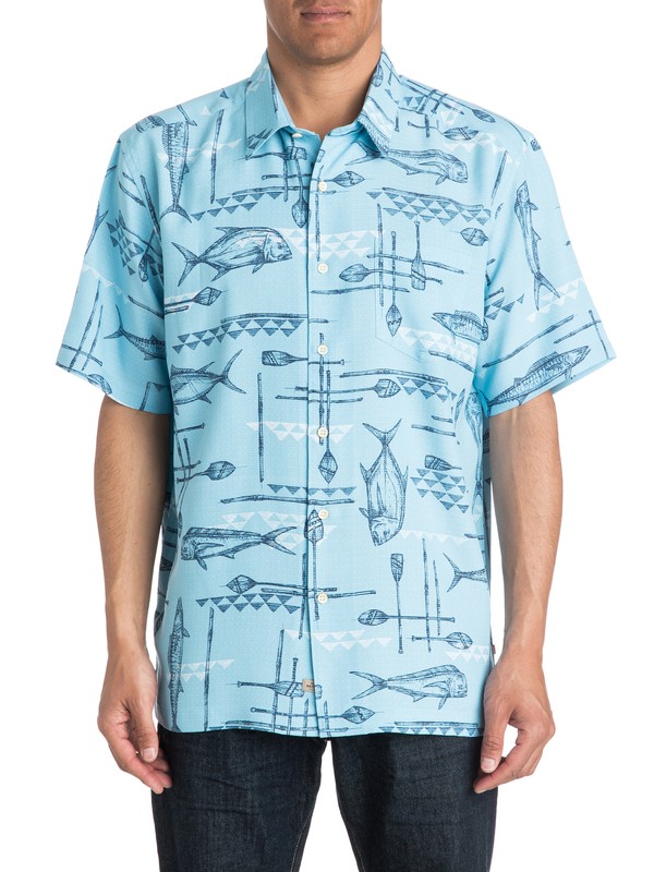 quiksilver, Mens Small Kine Short Sleeve Shirt, CLEAN AIR (bgr0) 0 Mens Small Kine Short Sleeve Shirt AQMWT03174 Quiksilver