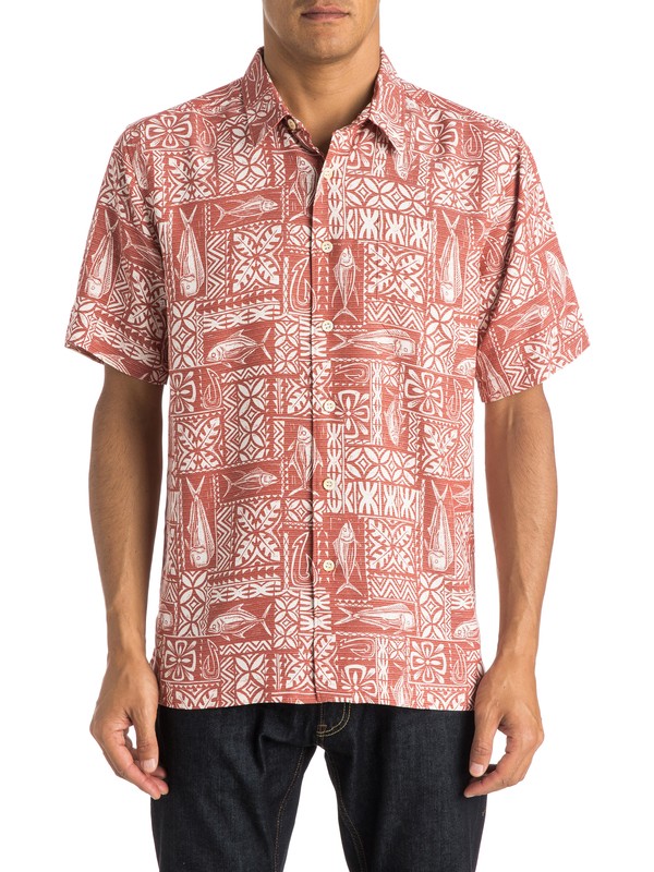 quiksilver, Waterman Sage Advice - Short Sleeve Shirt, RED TEA (rzb0) 0 Waterman Sage Advice - Short Sleeve Shirt AQMWT03223 Quiksilver