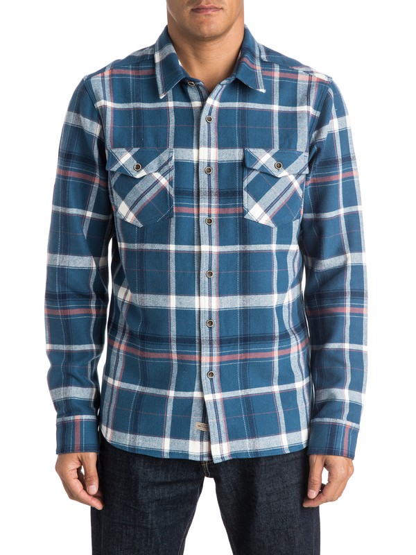 quiksilver, Waterman Yakutat Flannel Long Sleeve Shirt, ENSIGN BLUE (brd0) 0 Waterman Yakutat Flannel Long Sleeve Shirt AQMWT03250 Quiksilver