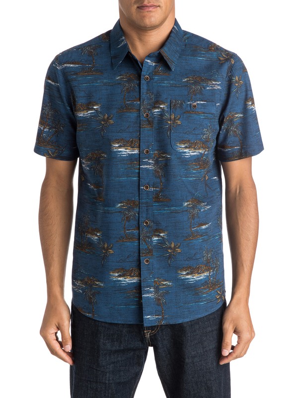 quiksilver, Waterman Soothsayer Short Sleeve Shirt, ENSIGN BLUE (brd0) 0 Waterman Soothsayer Short Sleeve Shirt AQMWT03253 Quiksilver