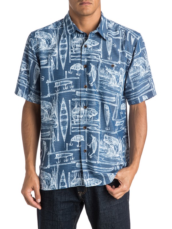 quiksilver, Waterman Depthfinder Short Sleeve Shirt, ENSIGN BLUE (brd0) 0 Waterman Depthfinder Short Sleeve Shirt AQMWT03254 Quiksilver