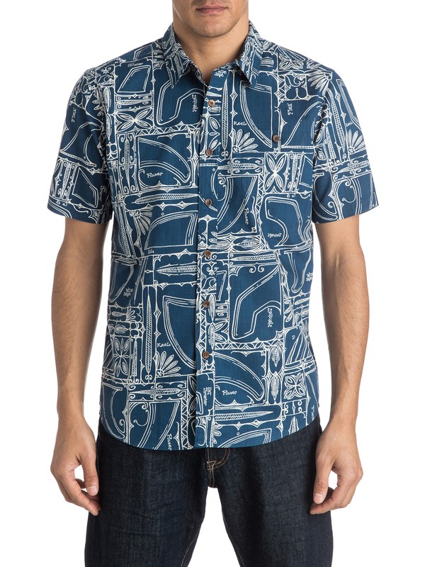 quiksilver, Waterman Finagain Short Sleeve Shirt, ENSIGN BLUE (brd0) 0 Waterman Finagain Short Sleeve Shirt AQMWT03294 Quiksilver