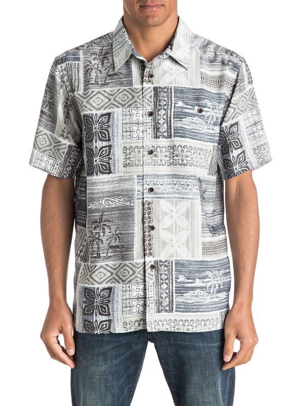 quiksilver, Waterman Tropic Beats - Short Sleeve Shirt, GLACIER GRAY (sey0) 0 Waterman Tropic Beats - Short Sleeve Shirt AQMWT03323 Quiksilver
