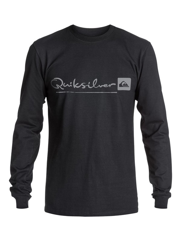 quiksilver, Men's Nomad Script Long Sleeve T-Shirt, BLACK (kvj0) 0 Men's Nomad Script Long Sleeve T-Shirt AQMZT03130 Quiksilver