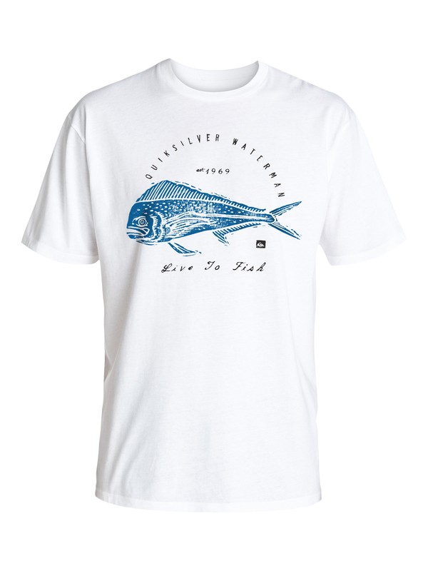 quiksilver, Waterman Live To Fish Tee, WHITE (wbb0) 0 Waterman Live To Fish Tee AQMZT03212 Quiksilver