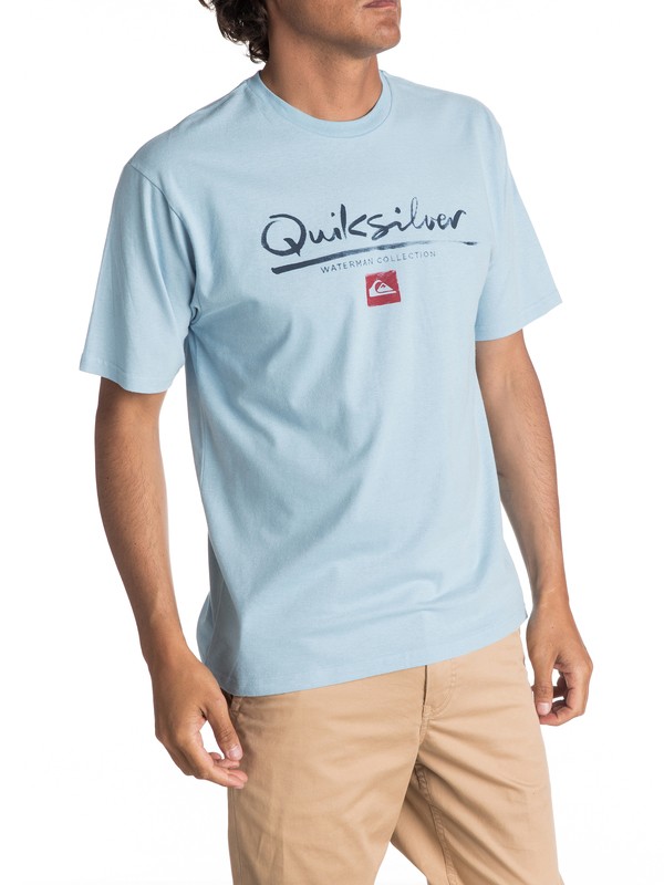 quiksilver, Men's Wordmark Tee, CLEAN AIR (bgr0) 0 Men's Wordmark Tee Blue AQMZT03257 Quiksilver